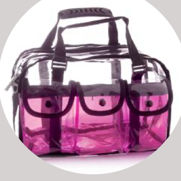 2 BRAND NEW WITH TAGS MONDA STUDIO PRO MAKEUP ARTIST SET ACTOR BAGS PINK & CLEAR - Picture 3 of 6